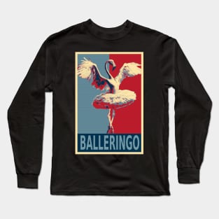 Balleringo Funny Flamingo Ballerina HOPE Long Sleeve T-Shirt